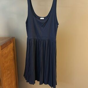 Sleeveless Navy Blue/grey Scoop Neck Women's Dress